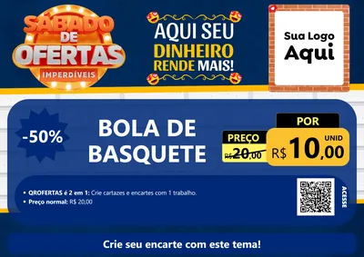 Modelo de Cartaz para Cartaz A4 Horizontal com o tema Sábado de Ofertas Imperdíveis para Artigos Esportivos