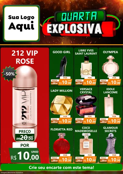 Modelo de Encarte para Encarte A4 Vertical com o tema Quarta Explosiva para Perfumes