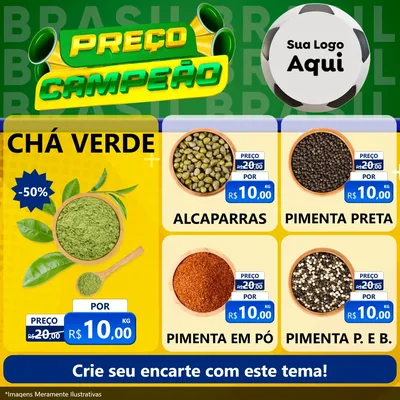 Modelo de Rede Social para Feed Facebook com o tema Preço Campeão - Copa para Produtos Naturais