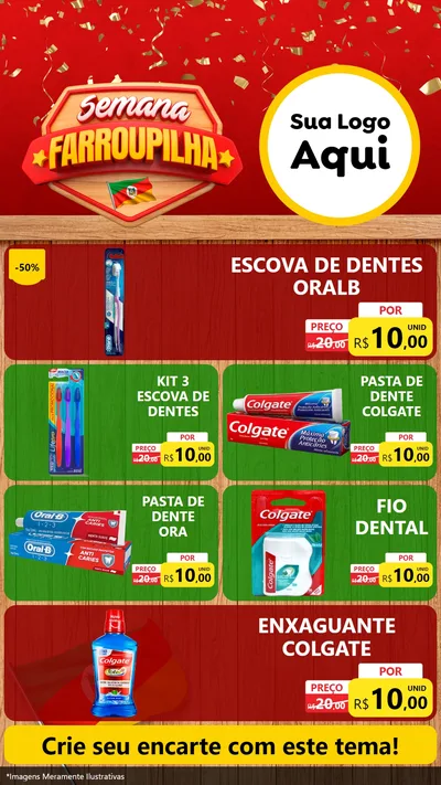Modelo de TV para TV Vertical com o tema Semana Farroupilha para Higiene Pessoal