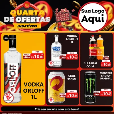 Modelo de Rede Social para Feed Facebook com o tema Quarta de Ofertas Imbatíveis para Distribuidora de bebidas