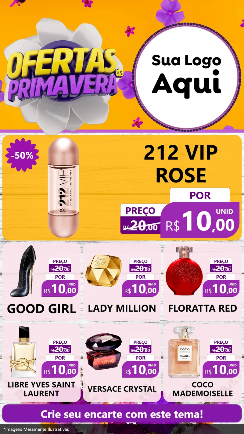 Modelo de Rede Social para Stories com o tema Ofertas Da Primavera para Perfumes