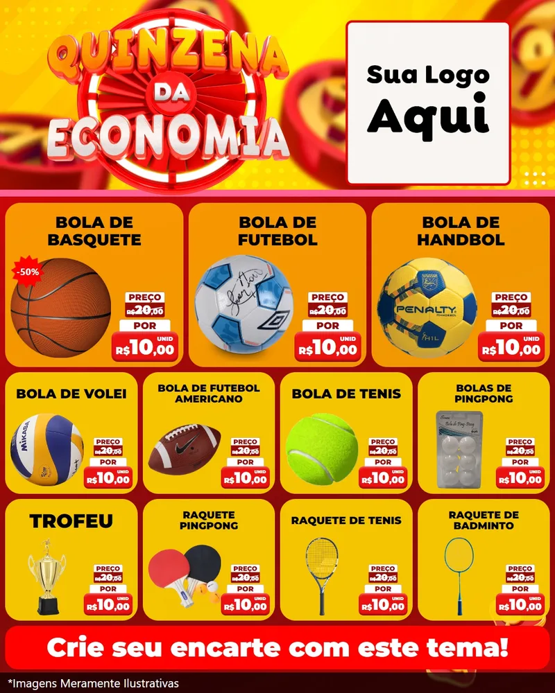 Modelo de Rede Social para Feed Instagram com o tema Quinzena Da Economia para Artigos Esportivos