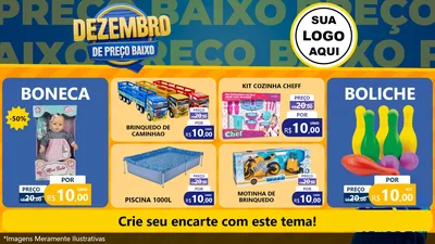 Modelo de TV para TV Horizontal com o tema Dezembro de Preço Baixo para Brinquedos