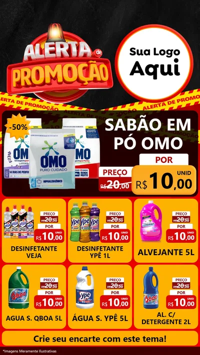 Modelo de Rede Social para Stories com o tema Alerta de Promoção para Produtos de Limpeza