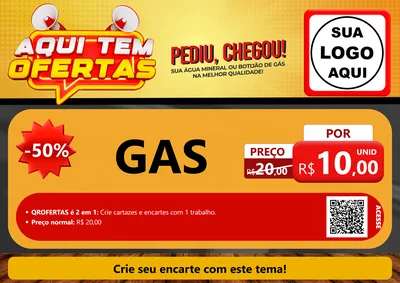 Modelo de Cartaz para Cartaz A4 Horizontal com o tema Aqui Tem Ofertas para Água e gás