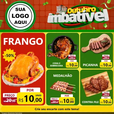 Modelo de Rede Social para Feed Facebook com o tema Outubro Imbatível para Assados