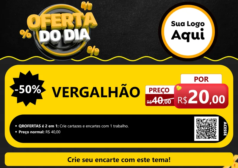 Modelo de Cartaz para Cartaz A4 Horizontal com o tema Oferta Do Dia para Ferragens