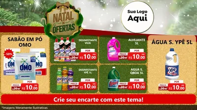 Modelo de TV para TV Horizontal com o tema Ofertas de Natal para Produtos de Limpeza