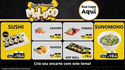 Modelo de TV para TV Horizontal com o tema Fim de Semana Maluco para Comida japonesa