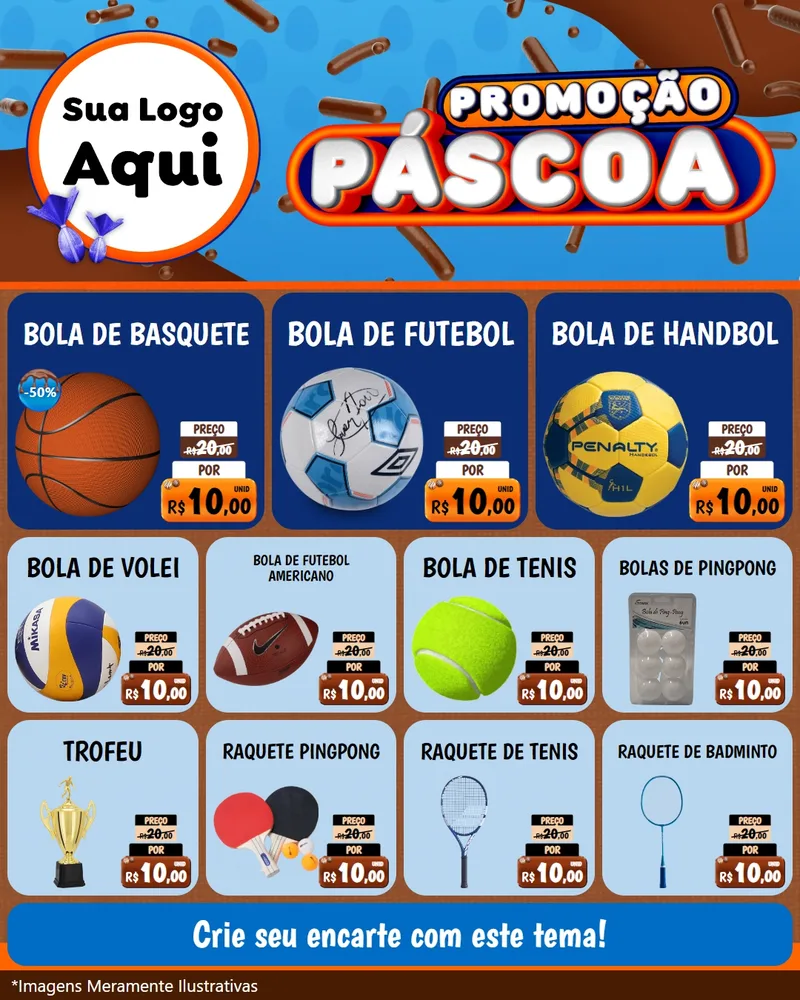 Modelo de Rede Social para Feed Instagram com o tema Promoção Páscoa para Artigos Esportivos