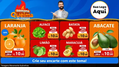 Modelo de TV para TV Horizontal com o tema Semana Queima de Estoque para Hortifrúti