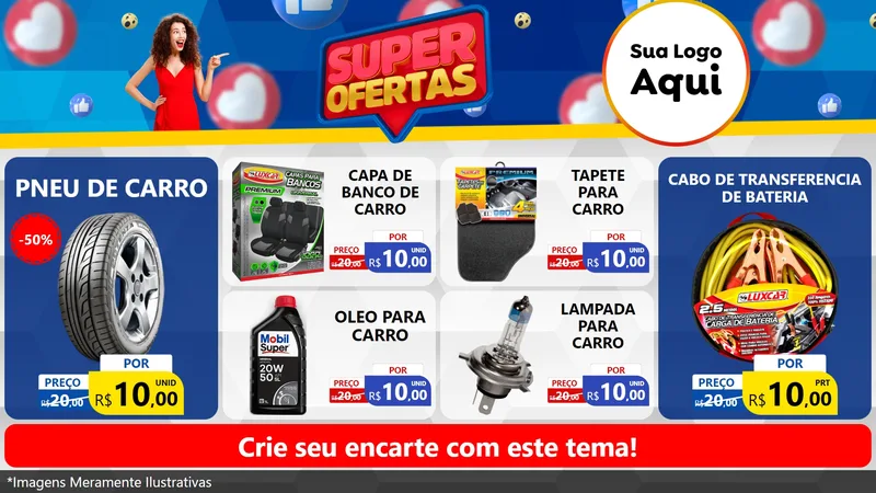 Modelo de TV para TV Horizontal com o tema Super Ofertas para Auto peças