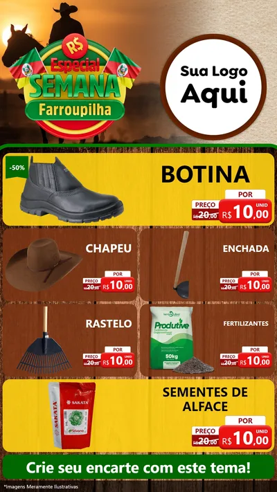 Modelo de TV para TV Vertical com o tema Especial Semana Farroupilha para Agropecuária