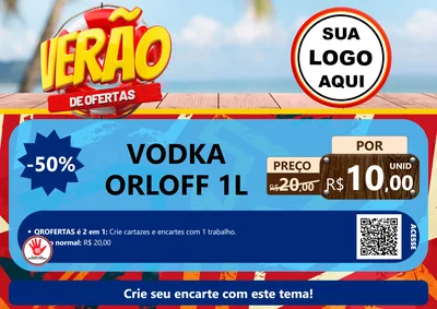 Modelo de Cartaz para Cartaz A4 Horizontal com o tema Verão de Ofertas para Distribuidora de bebidas