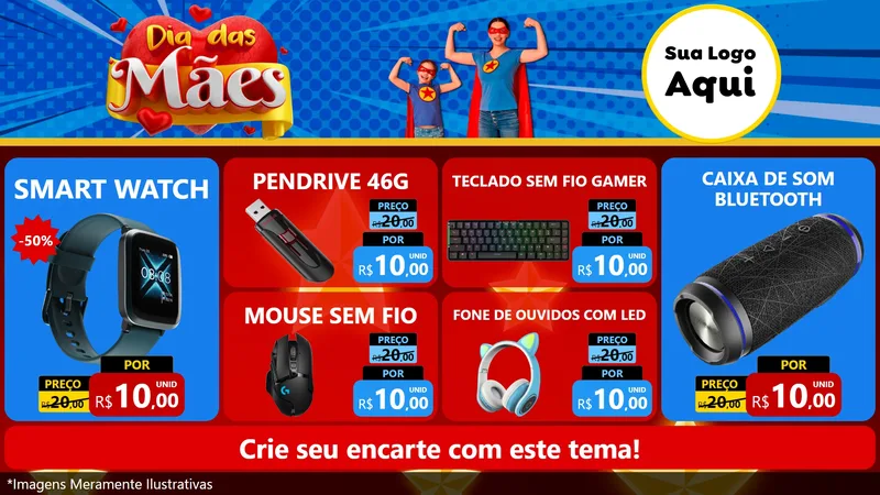 Modelo de TV para TV Horizontal com o tema Dia das Mães para Informática