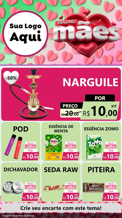 Modelo de Rede Social para Stories com o tema Dia das Mães para Tabacaria