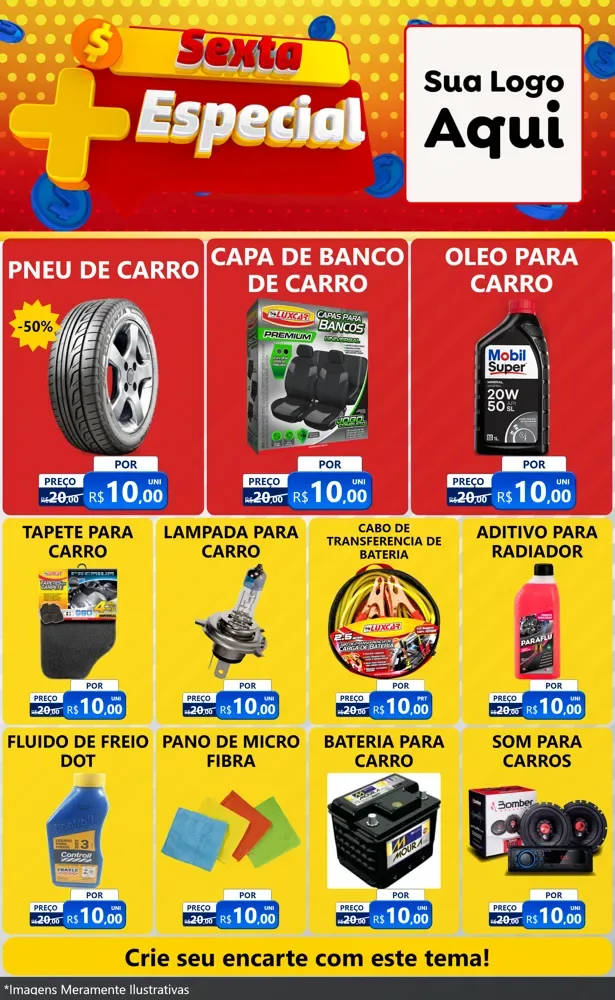 Modelo de Encarte para Encarte Grande com o tema Sexta Mais Especial para Auto peças