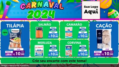 Modelo de TV para TV Horizontal com o tema Carnaval 2027 para Peixaria