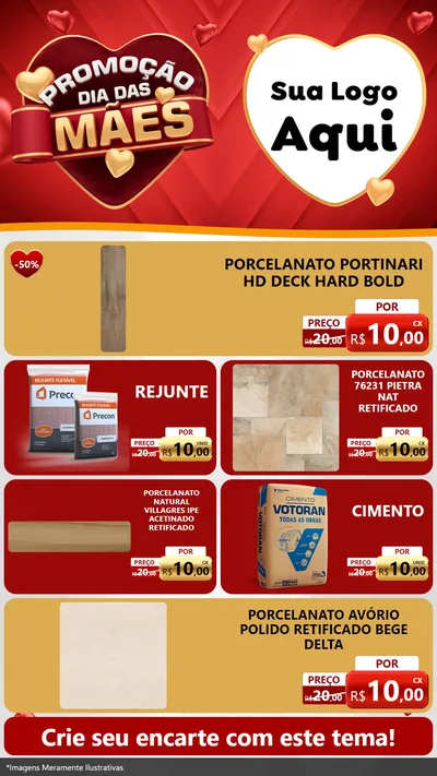 Modelo de TV para TV Vertical com o tema Promoção Dia das Mães para Pisos e revestimentos