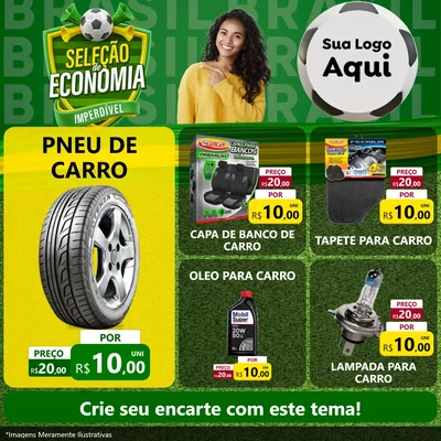 Modelo de Rede Social para Feed Facebook com o tema Seleção de Economia - Copa para Auto peças