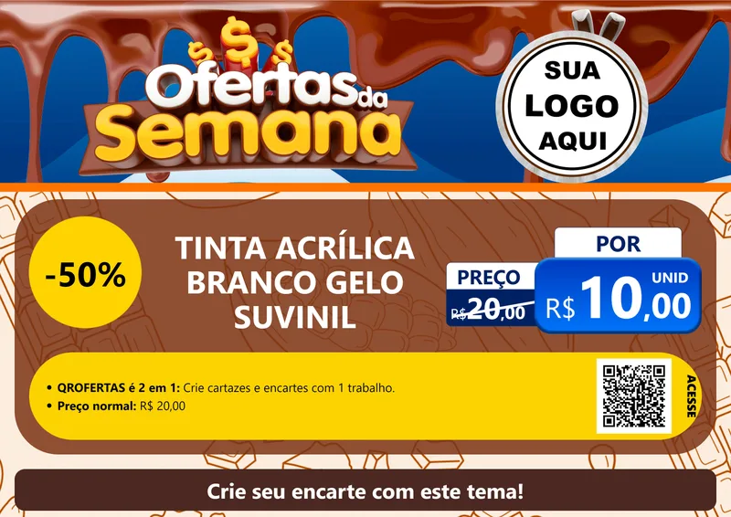 Modelo de Cartaz para Cartaz A4 Horizontal com o tema Ofertas da Semana - Páscoa para Tintas e Ferramentas