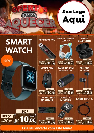 Modelo de Encarte para Encarte A4 Vertical com o tema Ofertas Para Aquecer para Informática