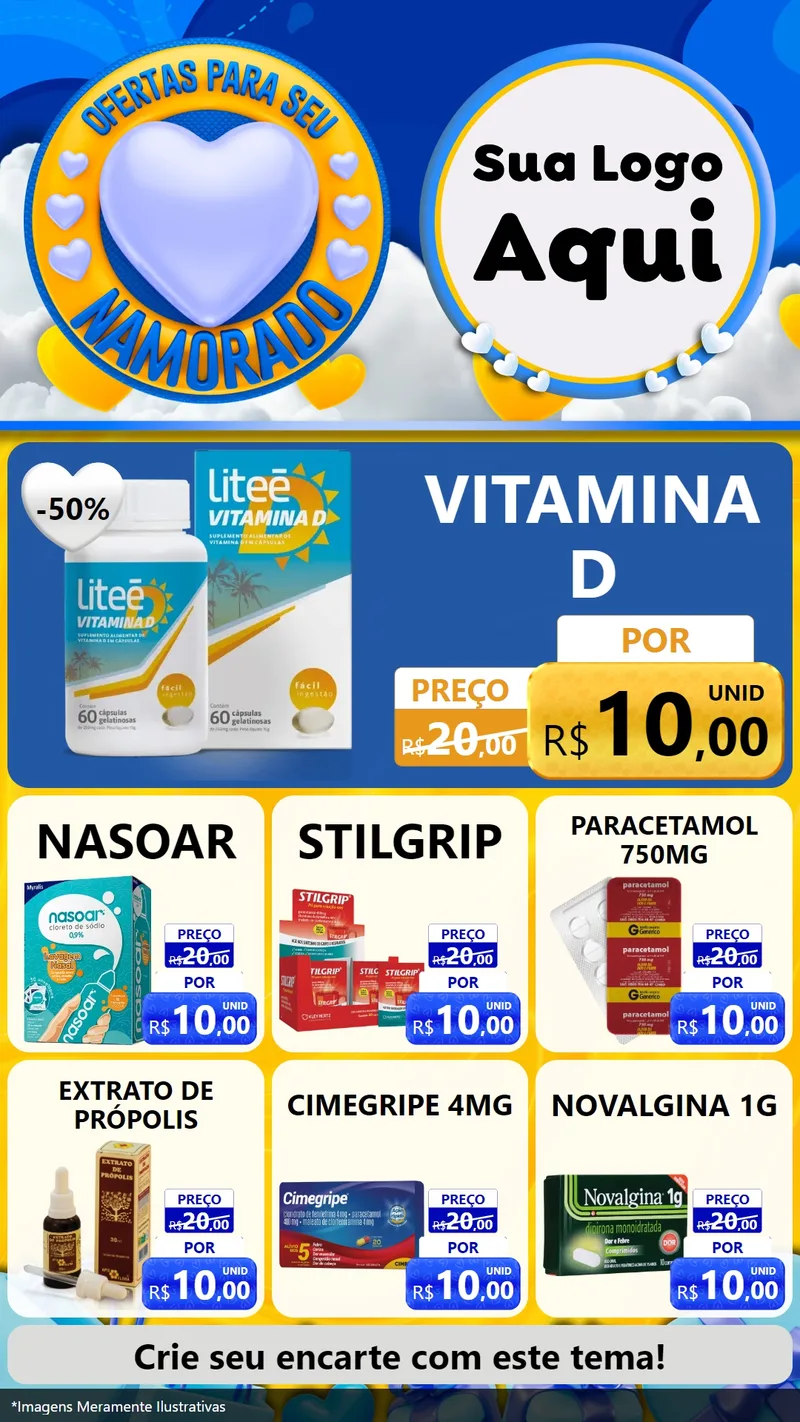 Modelo de Rede Social para Stories com o tema Ofertas Para Seu Namorado para Farmácia