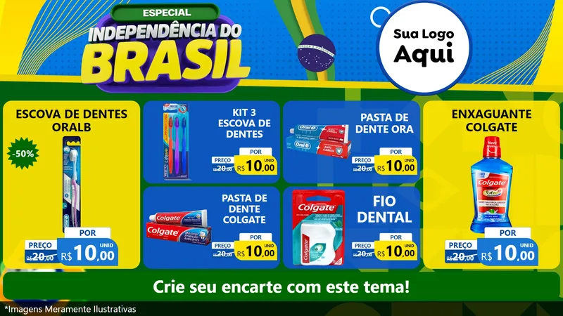 Modelo de TV para TV Horizontal com o tema Especial Independência do Brasil para Higiene Pessoal