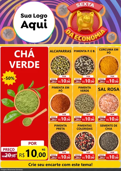 Modelo de Encarte para Encarte A4 Vertical com o tema Sexta da Economia para Produtos Naturais