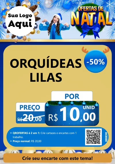 Modelo de Cartaz para Cartaz A4 Vertical com o tema Ofertas de Natal para Floricultura e jardim