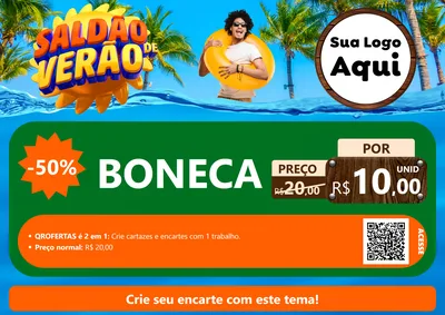 Modelo de Cartaz para Cartaz A4 Horizontal com o tema Saldão de Verão para Brinquedos