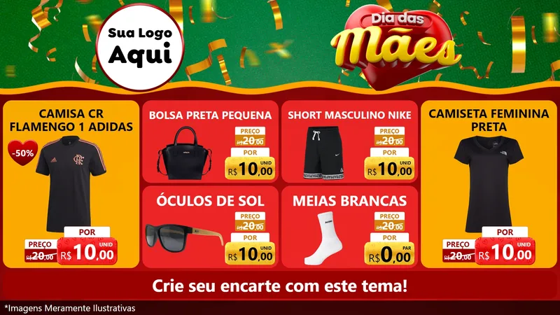 Modelo de TV para TV Horizontal com o tema Dia das Mães para Roupas e acessórios