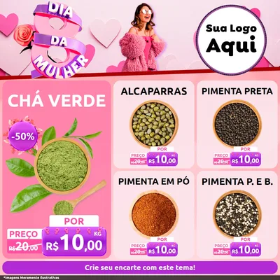 Modelo de Rede Social para Feed Facebook com o tema Dia da Mulher para Produtos Naturais