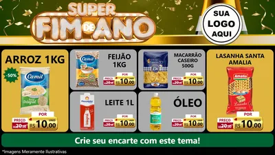 Modelo de TV para TV Horizontal com o tema Super Fim de Ano para Supermercado