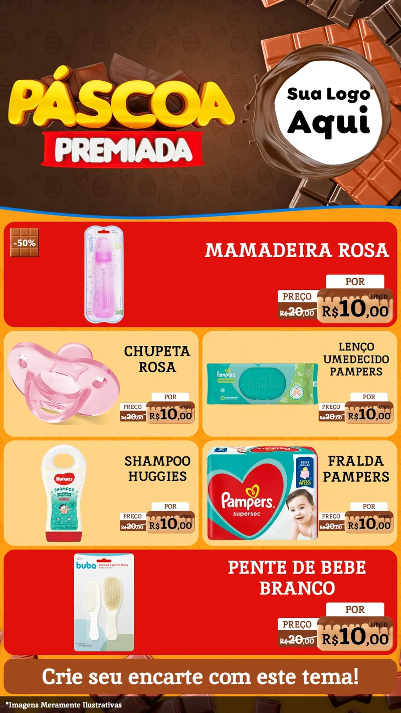 Modelo de TV para TV Vertical com o tema Páscoa Premiada para Bebês