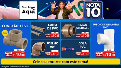 Modelo de TV para TV Horizontal com o tema Nota 10 para Tubos e conexões