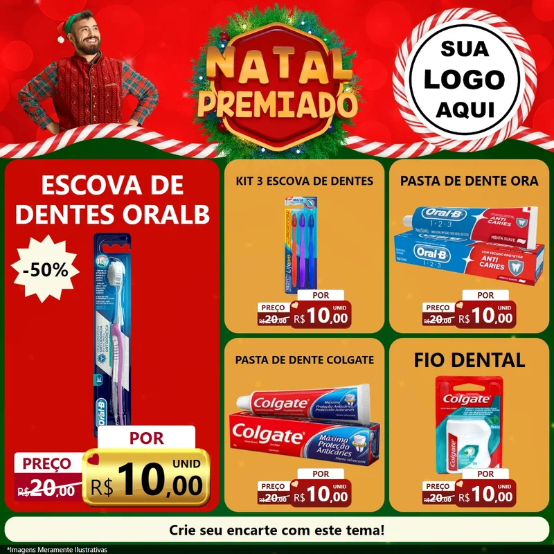 Modelo de Rede Social para Feed Facebook com o tema Natal Premiado para Higiene Pessoal
