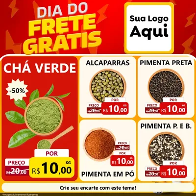 Modelo de Rede Social para Feed Facebook com o tema Dia do Frete Grátis para Produtos Naturais