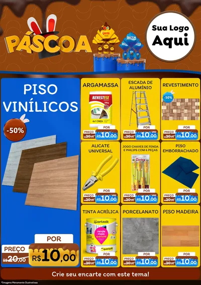 Modelo de Encarte para Encarte A4 Vertical com o tema Páscoa para Material para Construção