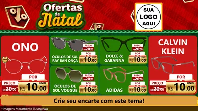 Modelo de TV para TV Horizontal com o tema Ofertas de Natal para Óticas