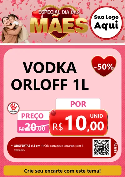 Modelo de Cartaz para Cartaz A4 Vertical com o tema Especial Dia Das Mães para Distribuidora de bebidas