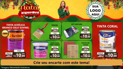 Modelo de TV para TV Horizontal com o tema Natal Imperdível para Tintas e Ferramentas