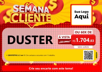 Modelo de Cartaz para Cartaz A4 Horizontal com o tema Semana do Cliente para Concessionaria de Carros