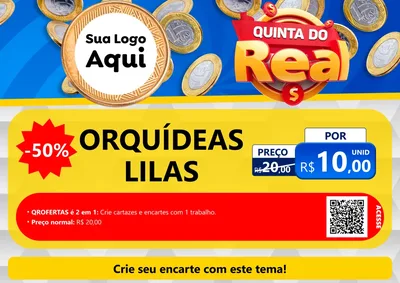 Modelo de Cartaz para Cartaz A4 Horizontal com o tema Quinta do Real para Floricultura e jardim