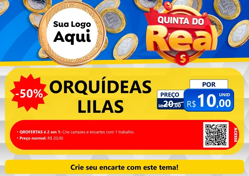Modelo de Cartaz para Cartaz A4 Horizontal com o tema Quinta do Real para Floricultura e jardim