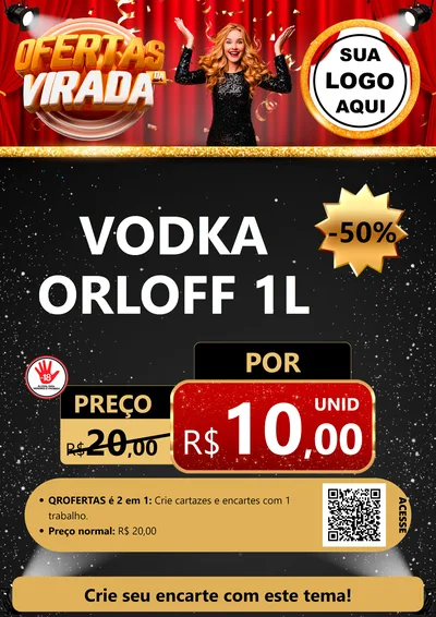 Modelo de Cartaz para Cartaz A4 Vertical com o tema Ofertas da Virada para Distribuidora de bebidas