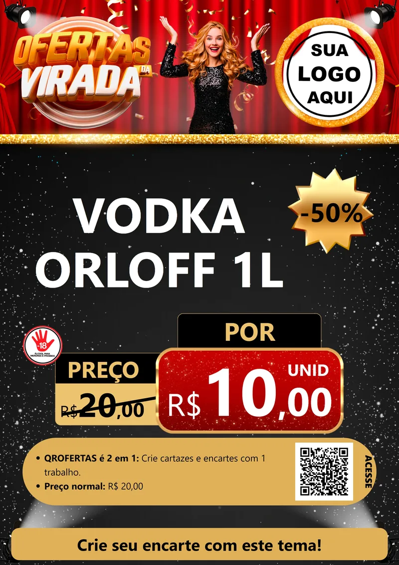Modelo de Cartaz para Cartaz A4 Vertical com o tema Ofertas da Virada para Distribuidora de bebidas