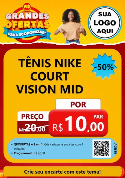 Modelo de Cartaz para Cartaz A4 Vertical com o tema Grandes Ofertas Para Economizar! para Calçados