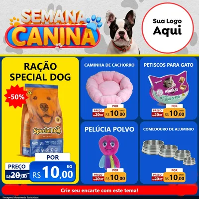 Modelo de Rede Social para Feed Facebook com o tema Semana Canina para Pet Shop